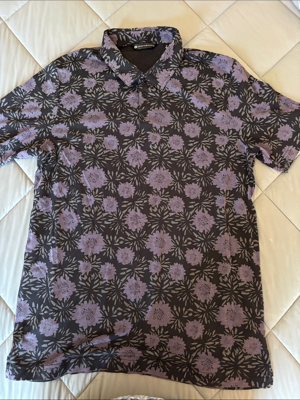 Purple and black golf polo